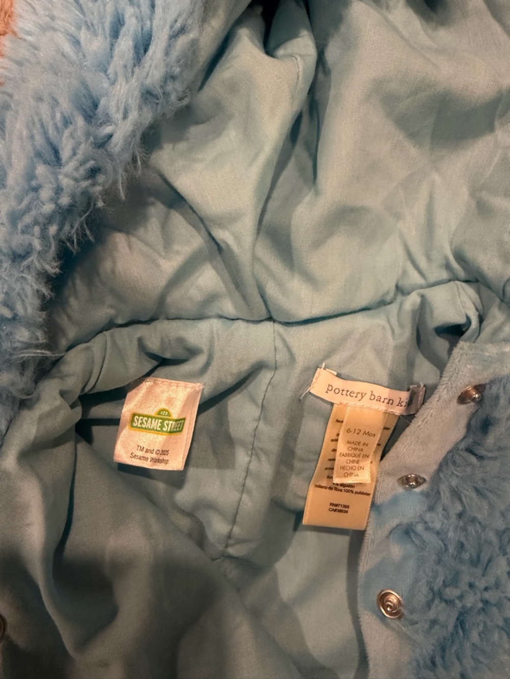Pottery Barn Kids Light Blue Plush Hooded Jacket - Picture 4 of 4